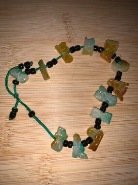 Vintage Green and Yellow Jade Bracelet unisex